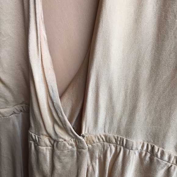 Vintage Silk Wrap Dress W/ Silk Scarf Sash deep V plunge & high slit size Sm/XS - Picture 9 of 16